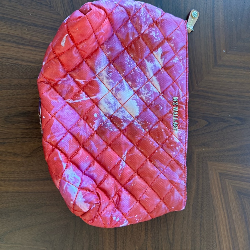 MZ Wallace Red Quilted Cosmetic Case